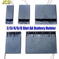 JCD 2 3 4 6 8 Slots AA Battery Holder Storage Case Box DIY Leadwire With Switch & Cover For AA 1.5V Batteries Standard Container