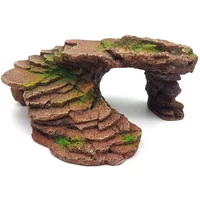 Reptile Hideout Large Reptile Rock Hide Cave Turtle Basking Platform Shelter for Lizard Bearded Dragons Reptile Amphibian