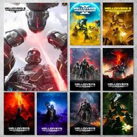 Game Helldiver 2 Anime Poster High Quality Print Waterproof Wall Art Sticker For Bar Living Room Decor Gift