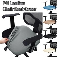 PU Leather Chair Seat Cover Elastic Computer Chair Seat Cover Waterproof Office Chair Seat Cover Chair Slipcover