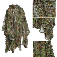 3D Ghillie Suit Sniper Airsoft Camouflag Clothes Maple Leaf Bionic Clothing Tactical Poncho for Hunting Shooting