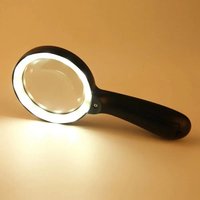 10X Handheld Magnifying Glass with 12 LED Lights for Reading Jewelry Crafts and Antique Inspection