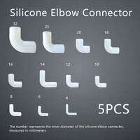 Silicone Elbow Flexible Repair Joint Hard Tube Soft Connector Elastic Right Angle Rubber Coupling Pipe Irrigation Garden