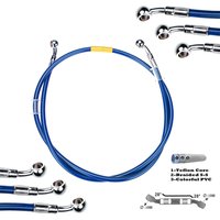 Blue 400mm-2200mm Brake Hose Hydraulic DOT Line Cable 10mm 28°-28° Banjo for Suzuki Kawasaki Yamaha Pipe Line Braided oil hose