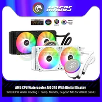 AM5 CPU Watercooler AIO 240 With Digital Display, 1700 CPU Water Cooling + Temp. Monitor, 300W TDP For Intel/AMD Full Platform