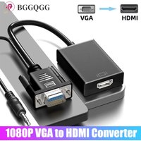 VGA To HDMI Adapter Converter 1080P VGA Male To HDMI Female Adapter Cable with 3.5mm Audio Output for PC Laptop HDTV Projector