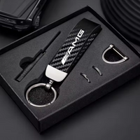 Carbon Fiber Style Car Keychain Microfiber Key Chain For Mercedes Benz Amg W203 W204 W205 W211 W463 W210 W212 W213 W218 W176