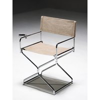 MOMO Ölwachsstoff, minimalistischer Metall-Esszimmerstuhl, kleiner faltbarer Esszimmerstuhl für den Haushalt, Liegestuhl für Zuhause