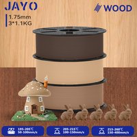JAYO 3,3 kg 3D-Holz-PLA-Drucker-Filament 1,75 mm 10-15 % Echte Holzfaser & Umweltfreundlich HOLZ Passend für die Meisten FDM-3D-Drucker