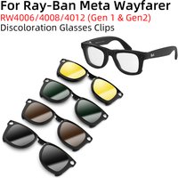 Hibloks For Ray-Ban Meta Wayfarer & GEN 2 RW4012/RW4008/RW4006 Smart Glasses Clip M&L Polarized Sunglasses Lenses Anti-Glare