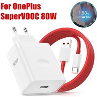For OnePlus 80W SuperVOOC EU Fast Wall Charger For OnePlus 10 Pro 11 12 13 15 Nord 4 5 CE 2 3 Lite OPPO Realme Type C USB Cable