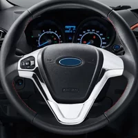 For Ford Fiesta MK7 2009 - 2017 Ecosport Figo B-MAX KA+ ABS Car Steering Wheel Cover Sequin Trim Sticker accessories