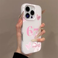 Bow Number 67 Pattern Phone Cases Shockproof Cover For iPhone 17 16 Pro Max 15 14 Plus 13 12 11 7 8 SE 2020 X XR XS Max 16E Air