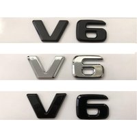 For Mercedes Benz AMG Flat Letters V6 Fender Emblems Badges V 6 Symbols Nameplate 2pcs