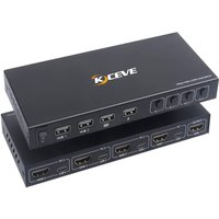 KVM Switches 4 Port 4K@60Hz Sharing 1 Monitors 4 Computers HDMI KVM Switch Keyboard Mouse Adaptive EDID/HDCP Hotkey Switching