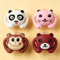 4pcs/pack Baby Animal Soothing Pacifiers with Thumb Nipple, Full Silicone Pacifier Soother, Ideal Gift for New Parents