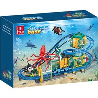 IN STOCK JJ9251 MOC Technical Electric Track Ocean Base Roller Coaster Building Blocks Bricks Toys for Boys Christmas Gift Set