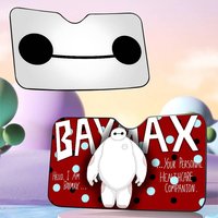 Baymax Anime Cartoon Windshield Sunshade Anime Cute Car Front Windshield 70x130cm Sun Visor Heat Reflector