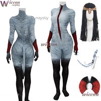 Pandora Avataar Varang Cosplay Costume Women Jumpsuit Clothes Fire Ash Movie 2025 Halloween onesie Carnival Clothing wig
