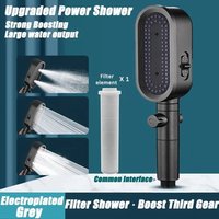 New High Pressure Shower Head 3 Modes Adjustable Spray with Massage Brush Filter Rain Shower Faucet Hose Bathroom Accessorie Set