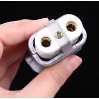 1Pcs 6mm IEC C8 Ceramic Socket Plug High Temperature Male/Female Connector 35A Electric Oven Power Outlet For Industrial Wiring