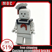 830 PCS MOC Fluffy Marshmallow Man Articulated Figure Building Blocks Model Educational DIY Assembly Toy Creative Birthday Gifts