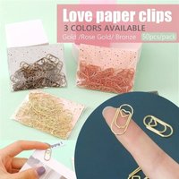 50pcs/bag 20mm Mini Hollow Out Love Heart Paperclips Bookmark for Student School Office Supplies Stationery Patchwork Clip