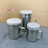 M-1Pcs Salt Sugar Bottle With Handle Multi-purpose Stainless Steel Kitchen Gadgets Spice Pepper Shaker Spice Jar Seasoning Can