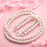925 Sterling Silver Exquisite Pearl Pendant Necklace Women Fashion Party Wedding Gift Jewelry