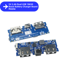 Power Bank Module Dual USB 5V 2.4A Micro Type-C for 18650 Lithium Battery Charger Protection Board LED Display DIY
