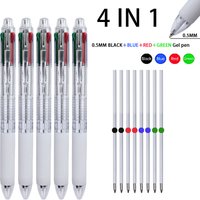 4-in-1 Multicolor Retractable Ballpoint Pen Black/Red/Blue/Green 0.5mm Fine Point, Ballpoint With Long-Lasting Ink Pens