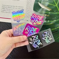 AliExpress NONE 2Pcs Creative Laser Reflective Ride Or Die Motorcycle Stickers Waterproof Sunscreen Decals for Bike Bicycle Road Bike Scratch