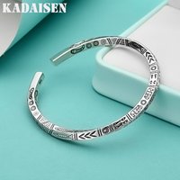 925 Sterling Silver Totems Open Bangles Bracelets For Women Wedding Luxury Jewelry Accessories Wholesale Jewellery