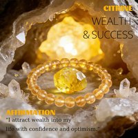 Natural Citrines Stone Beaded Bracelets for Women Men Wealth Success Energy Crystal 4/6/8mm Beads Bracelet Blessing Jewelry Gift