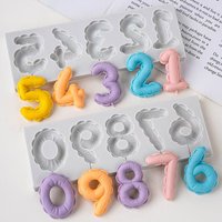 1Set Silicone Number 0-9 Embossed Mold for Fondant Candy Chocolate Cake, DIY Baking Handicraft for Cake Decoration
