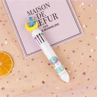 Paw Print Unicorn Ten Color Ballpoint Pen Cartoon Kawaii Multi-color Students Gel Pen Stationery Rainbow Write Cute Pens
