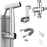 Portable Handheld Toilet Bidet Sprayer Gun Holder Self Cleaning Wash Bidet Faucet Spray 3 Way Valve Bathroom Hose Shower Head