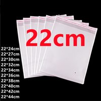 100pcs Width 22cm Transparent Cellophane Bags Clothes A4 Paper Packaging Accessories T-Shirt Self Adhesive Plastic Pouch