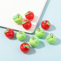 10Pcs Resin Charms Fruit Pendant Fashion Green Red Apple Pendant For DIY Jewelry Bracelet Earrings Accessories Making