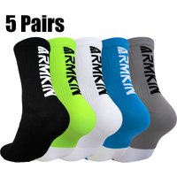 AliExpress 5 Pairs ARMKIN New Men/Women Cycling Socks Bike Compression Road Bike Running Outdoor Mtb Long Racing Sport Socks SIZE 36-44