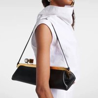 women frame design black shoulder bag 2025 new genuine leather