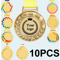 10pcs Award Medal Free Customized with your Text Free Wording Gift for Tournaments and Competitions Rewards Gold/ Silver/ Bronze