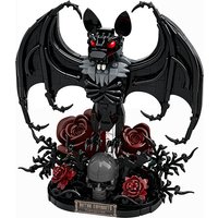 Gobricks MOC Gothic Bat Building Blocks Model Halloween Bionic Bat Bricks Gothic Skeleton Rose Assembly Toys Kids Birthday Gifts