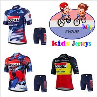 Soudal Quick Step Kids Cycling Jersey Set Shorts Children Bike Clothing Breathable Quick Dry Boys Bicycle Wear Maillot Ciclismo