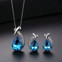 Fashion Silver Color Necklace Earrings Cubic Zirconia Jewelry Sets Elegant Crystal Zircon Jewelry Women Wedding Jewelry Set