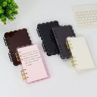 A6 Pink Black Petal Acrylic Loose Leaf Binder Cover DIY Account Book Journal Planner Office Stationery Supplies