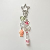 cute japanese styled taiyaki snack ramune soda keychain jewellry handmade