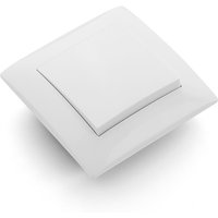 White On/Off Button Light Switch 1 Gang 1 Way AC EU Standard Classic Spray Plastic Panel Wall Rocker Switch Flame Retardant Way