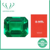 Top Hydrothermal Columbia Lab Grown Emerald Loose Gemstones Emerald Cut Diamond With AGL Certificate