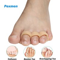 Pexmen 2/4Pcs Hammer Toe Crests Straightener Gel Toe Support Pads Cushion Relief for Overlapping Curled Hammer and Claw Toes